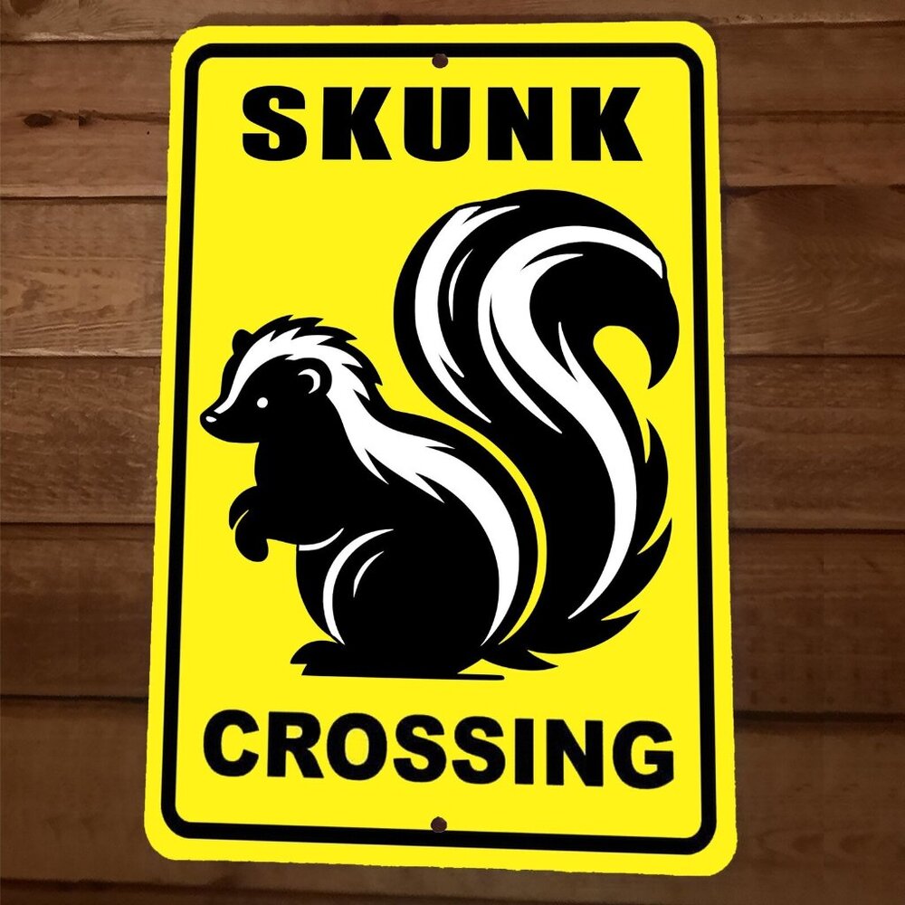 Skunk Crossing‎ 8x12 Metal Wall Sign Animal Poster